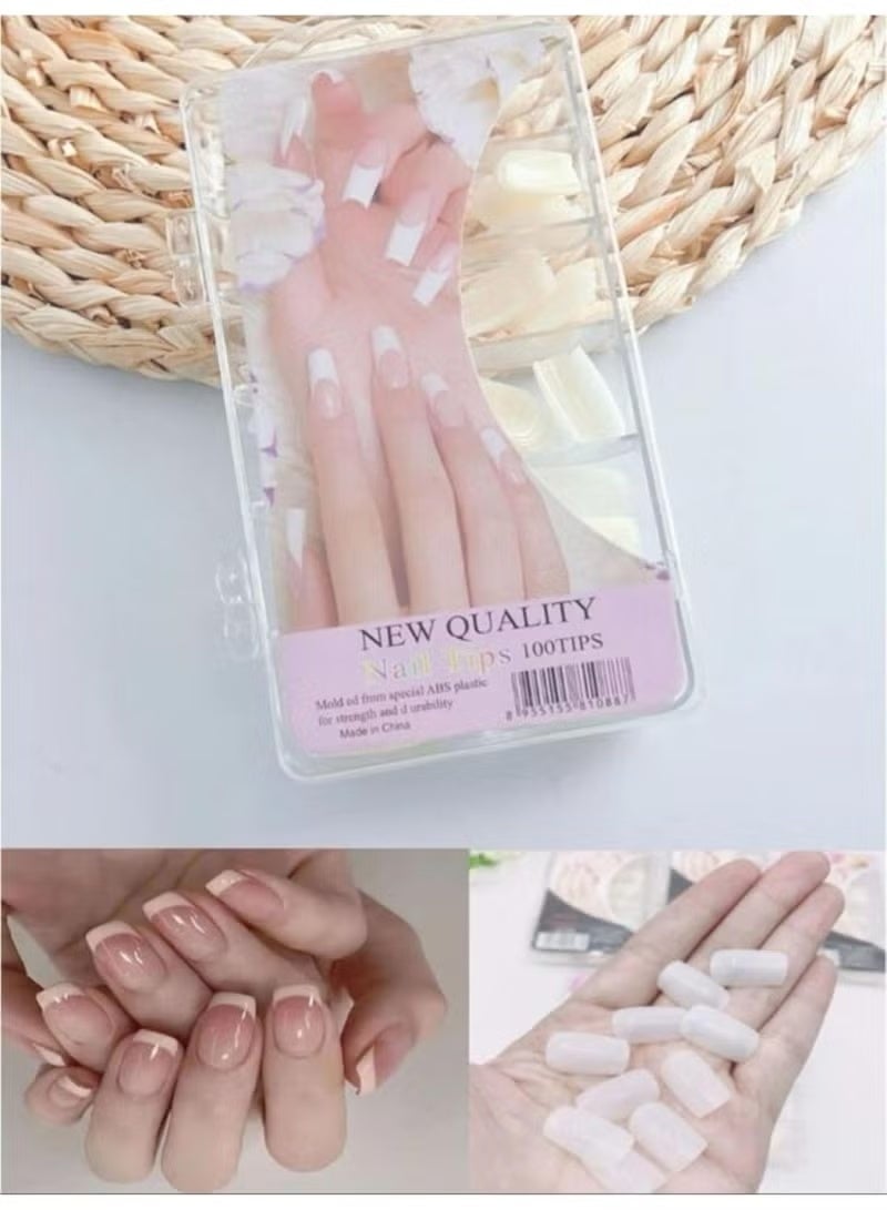 100 قطعة أظافر صناعية بدون صمغ - Image 3